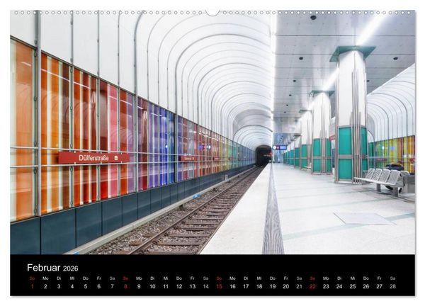 Produktbild: MetroMUC, Stationen im Untergrund M&uuml;nchens (Wandkalender 2026 DIN A2 quer), CALVENDO Monatskalender