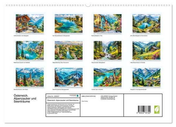 Produktbild: &Ouml;sterreich. Alpenzauber und Seentr&auml;ume (hochwertiger Premium Wandkalender 2027 DIN A2 quer), Kunstdruck in Hochglanz
