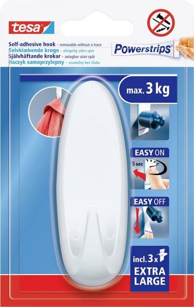 Tesa tesa Powerstrips Haken XL Oval Inhalt: 1St.