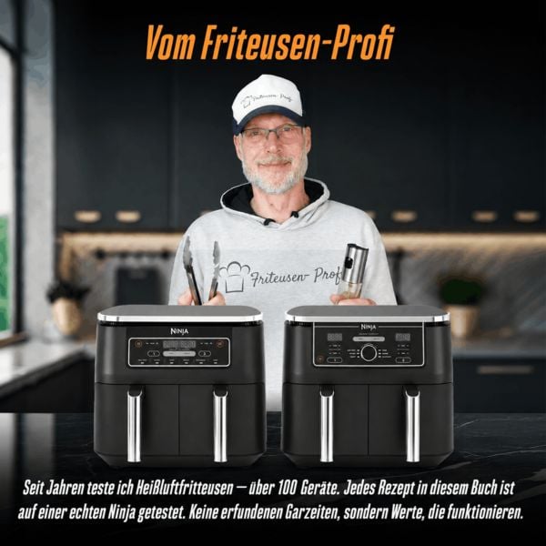 Produktbild: Ninja Hei&szlig;luftfritteuse Rezeptbuch Dual Zone - &uuml;ber 100 Airfryer getestet: Erprobte Rezepte mit exakten Garzeiten f&uuml;r beide Gark&ouml;rbe