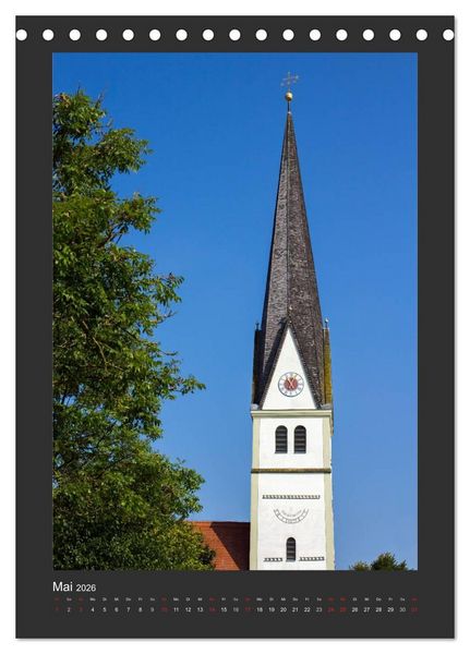 Produktbild: Kircht&uuml;rme im Landkreis F&uuml;rstenfeldbruck (Tischkalender 2026 DIN A5 hoch), CALVENDO Monatskalender