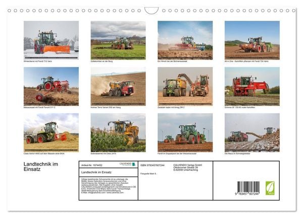 Produktbild: Landtechnik im Einsatz (Wandkalender 2026 DIN A3 quer), CALVENDO Monatskalender