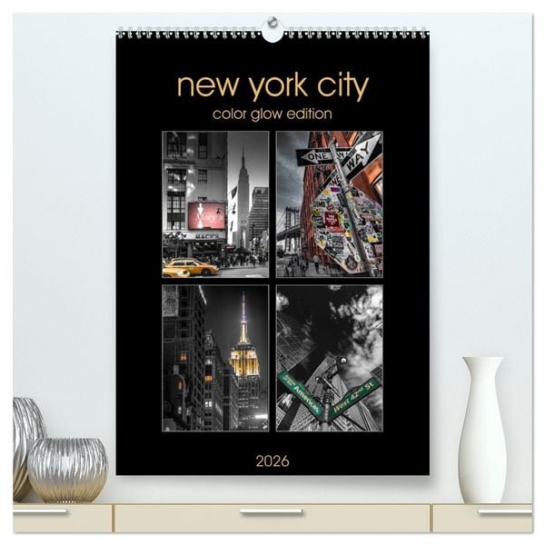 Produktbild: New York City - Color Glow Edition (hochwertiger Premium Wandkalender 2026 DIN A2 hoch), Kunstdruck in Hochglanz