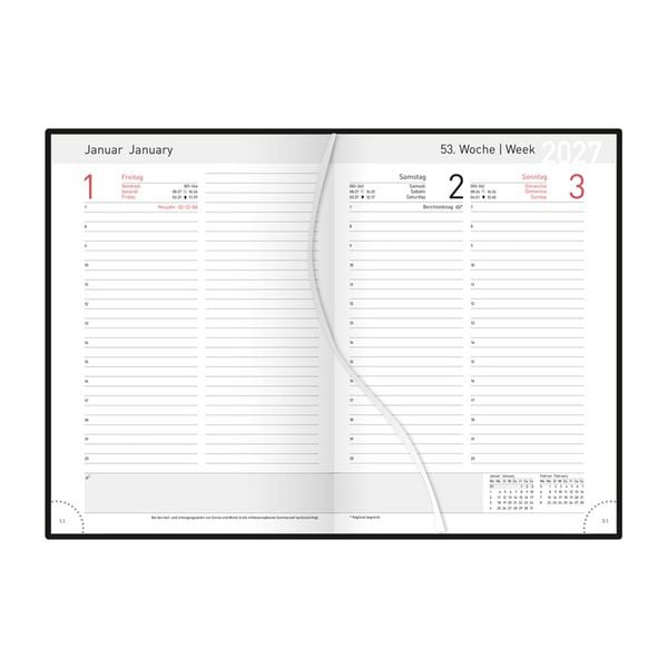 Produktbild: Idena Buchkalender 2027 Basic schwarz DIN A5 320 Seiten