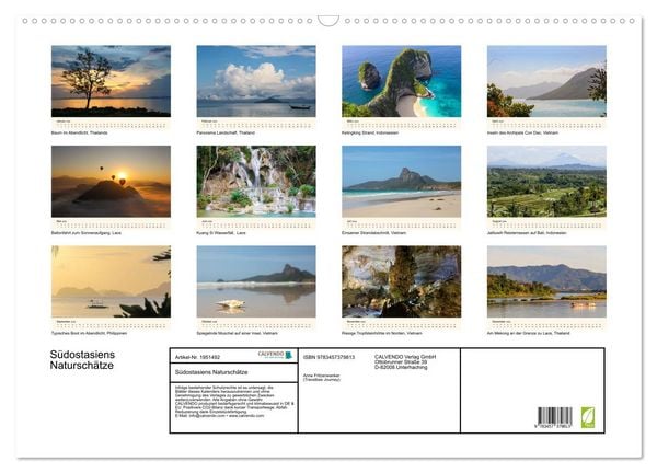 Produktbild: S&uuml;dostasiens Natursch&auml;tze (Wandkalender 2026 DIN A2 quer), CALVENDO Monatskalender