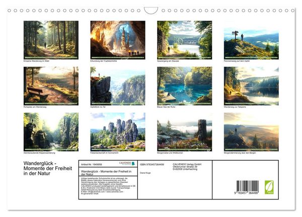 Produktbild: Wandergl&uuml;ck - Momente der Freiheit in der Natur (Wandkalender 2026 DIN A3 quer), CALVENDO Monatskalender