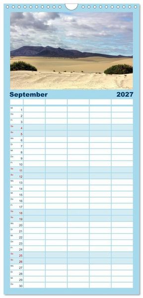 Produktbild: Familienplaner 2027 - Fuerteventura mit 5 Spalten (Wandkalender, 21 x 45 cm) CALVENDO