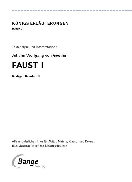 Produktbild: Faust I von Johann Wolfgang von Goethe
