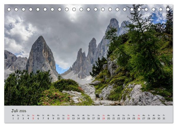 Produktbild: Wandern in den Dolomiten (Tischkalender 2026 DIN A5 quer), CALVENDO Monatskalender