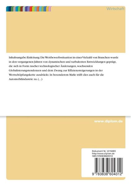Produktbild: Theoretische Analyse von "Outsourcing"-Entscheidungen in der Automobilindustrie