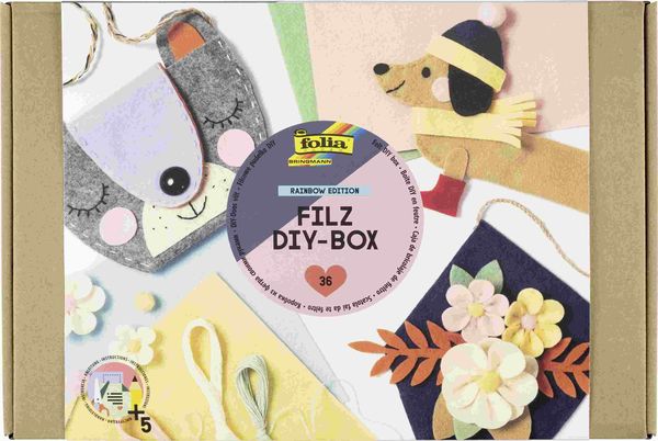 Produktbild: Folia  Filz Bastel Box Rainbow Edition, 36-teilig