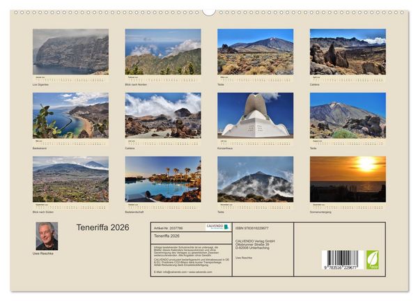 Produktbild: Teneriffa 2026 (hochwertiger Premium Wandkalender 2026 DIN A2 quer), Kunstdruck in Hochglanz