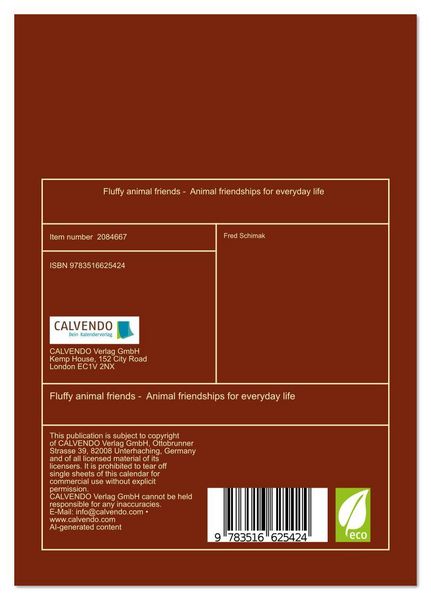 Produktbild: Fluffy animal friends - Animal friendships for everyday life (Desk Calendar 2026 DIN A5 portrait), CALVENDO 12 Month DeskCalendar