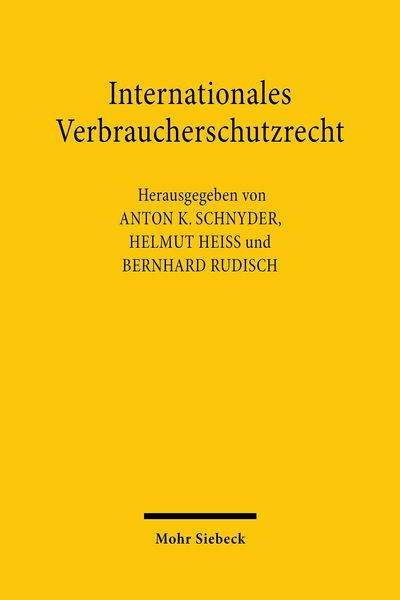 Produktbild: Internationales Verbraucherschutzrecht
