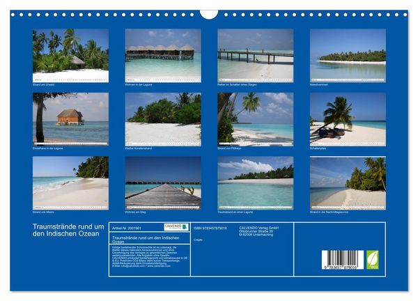 Produktbild: Traumstr&auml;nde rund um den Indischen Ozean (Wandkalender 2026 DIN A3 quer), CALVENDO Monatskalender