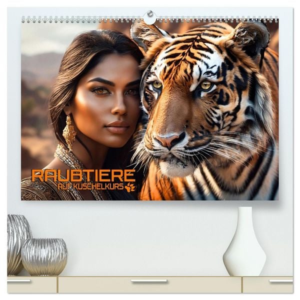 Produktbild: Raubtiere auf Kuschelkurs (hochwertiger Premium Wandkalender 2026 DIN A2 quer), Kunstdruck in Hochglanz