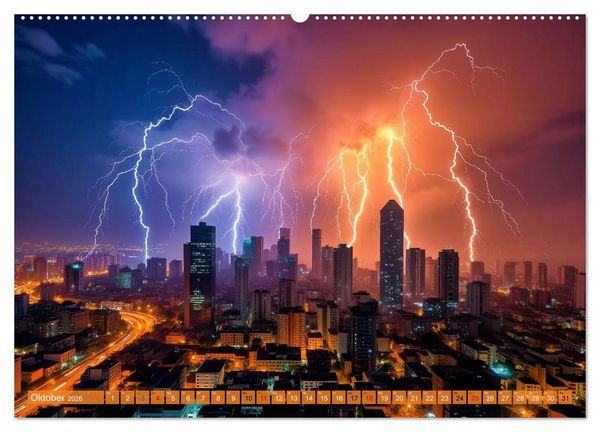 Produktbild: Mega-Blitze (hochwertiger Premium Wandkalender 2026 DIN A2 quer), Kunstdruck in Hochglanz