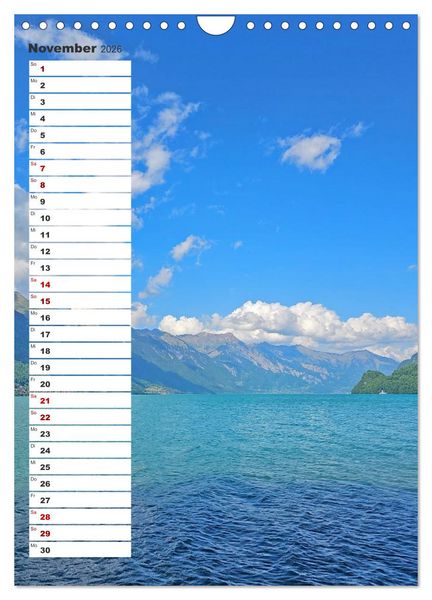Produktbild: Schweizer Ansichten - Berge, Fl&uuml;sse und Seen in der Schweiz (Wandkalender 2026 DIN A4 hoch), CALVENDO Monatskalender