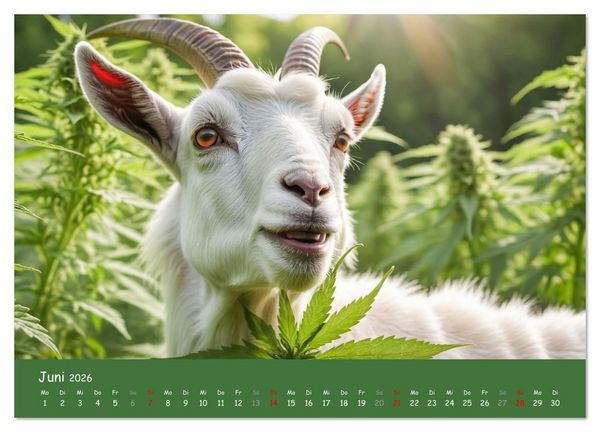 Produktbild: Tiere auf Gras - Der verr&uuml;ckte Cannabis-Kalender voller bekiffter Tiere (Wandkalender 2026 DIN A3 quer), CALVENDO Monatskalender