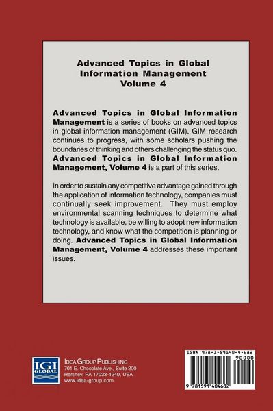 Produktbild: Advanced Topics in Global Information Management, Volume 4