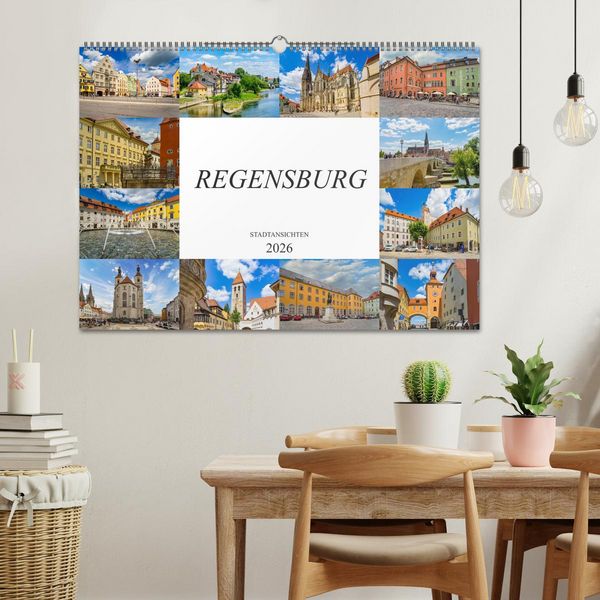 Produktbild: Regensburg Stadtansichten (Wandkalender 2026 DIN A2 quer), CALVENDO Monatskalender