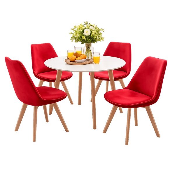 Produktbild: HTI-Living Stuhl Atlanta Velvet Rot 2er-Set Stuhl Atlanta Velvet Rot 2er-Set