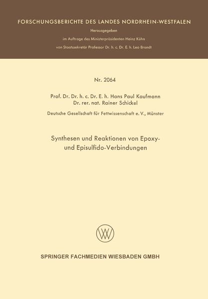Produktbild: Synthesen und Reaktionen von Epoxy- und Episulfido-Verbindungen