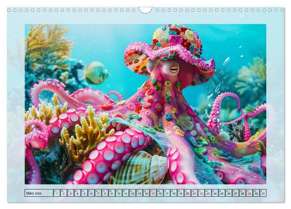 Produktbild: Tintenfisch Fashion. Coole Models zeigen die Trends (Wandkalender 2026 DIN A3 quer), CALVENDO Monatskalender