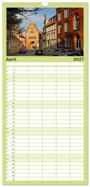 Produktbild: Familienplaner 2027 - Unser sch&ouml;nes Wismar mit 5 Spalten (Wandkalender, 21 x 45 cm) CALVENDO
