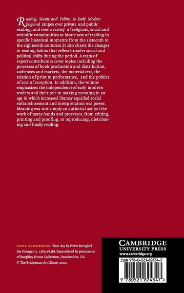 Produktbild: Reading, Society and Politics in Early Modern England