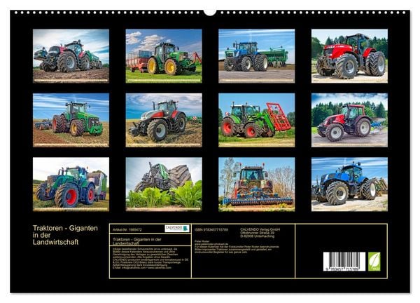 Produktbild: Traktoren - Giganten in der Landwirtschaft (hochwertiger Premium Wandkalender 2026 DIN A2 quer), Kunstdruck in Hochglanz