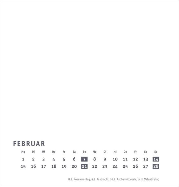 Produktbild: Premium-Bastelkalender wei&szlig; mittel 2027