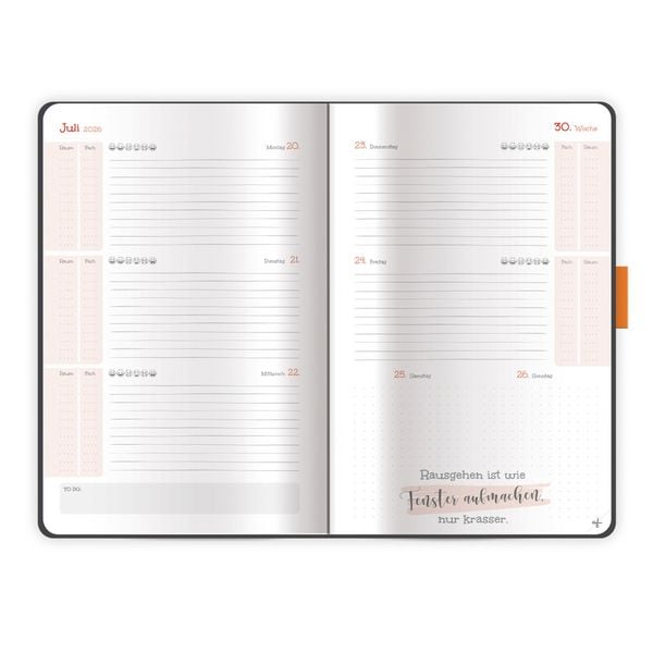 Produktbild: TR&Ouml;TSCH - Sch&uuml;lerkalender Specials mit Gummiband und Stifthalter Uni Black 26/27