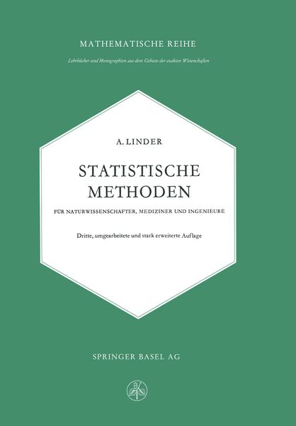 Statistische Methoden für Naturwissenschafter, Mediziner und Ingenieure, Taschenbuch von Arthur Linder, Springer Basel, 9783034840910