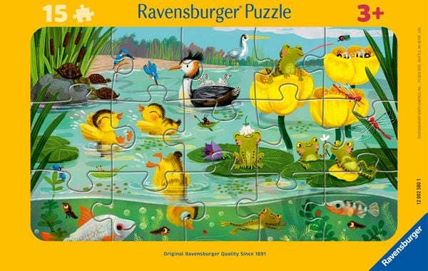 Kinderpuzzle 15 Teile - Heiteres Planschen am Teich