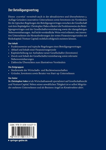 Produktbild: Der Beteiligungsvertrag