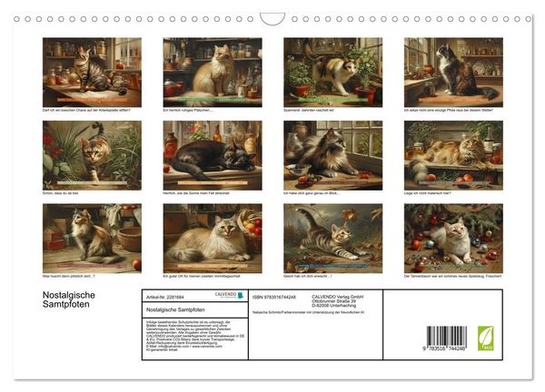Produktbild: Nostalgische Samtpfoten (Wandkalender 2026 DIN A3 quer), CALVENDO Monatskalender