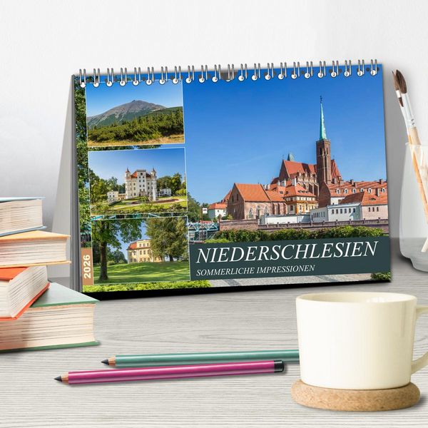 Produktbild: NIEDERSCHLESIEN Sommerliche Impressionen (Tischkalender 2026 DIN A5 quer), CALVENDO Monatskalender