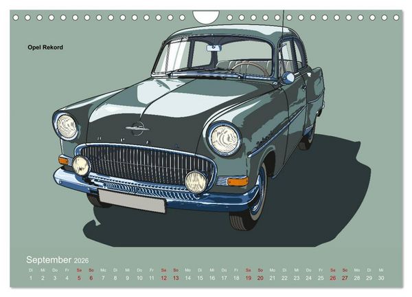Produktbild: Made in Germany - Illustrationen deutscher Oldtimer (Wandkalender 2026 DIN A4 quer), CALVENDO Monatskalender