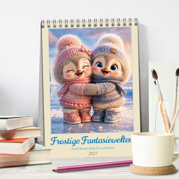 Produktbild: Frostige Fantasiewelten (Tischkalender 2027 DIN A5 hoch), CALVENDO Monatskalender