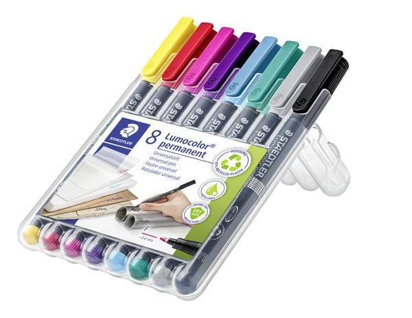 STAEDTLER Universalstift Lumocolor 318 permanent F, sortierte Farben, 8er Set