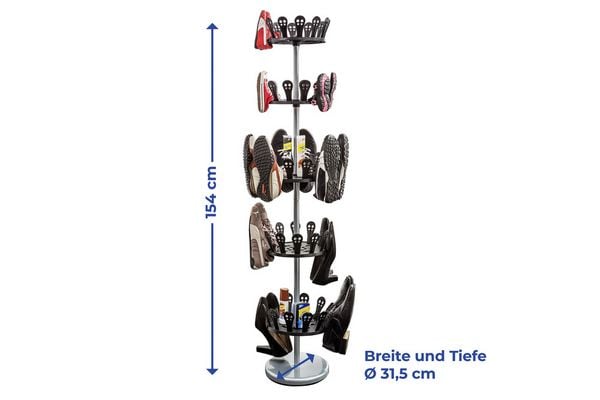 Produktbild: Schuhkarussell, 5 Rondelle, Platz für 30 Paar Schuhe