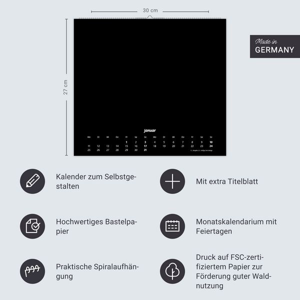 Produktbild: times&more Bastelkalender schwarz 2027