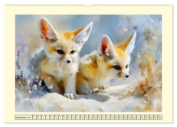 Produktbild: Fenneks. Kleine W&uuml;stenf&uuml;chse im Saharasand (hochwertiger Premium Wandkalender 2027 DIN A2 quer), Kunstdruck in Hochglanz