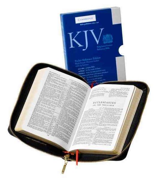 Produktbild: KJV Pocket Reference Bible, Black French Morocco Leather with Zip Fastener, Red-letter Text, KJ243:XRZ Black French Morocco Leather, with Zip Fastener