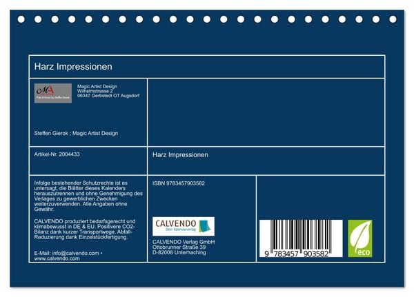 Produktbild: Harz Impressionen (Tischkalender 2026 DIN A5 quer), CALVENDO Monatskalender