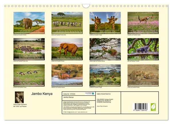 Produktbild: Jambo Kenya (Wandkalender 2026 DIN A3 quer), CALVENDO Monatskalender