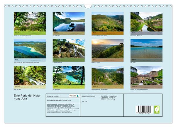 Produktbild: Eine Perle der Natur - das Jura (Wandkalender 2026 DIN A3 quer), CALVENDO Monatskalender