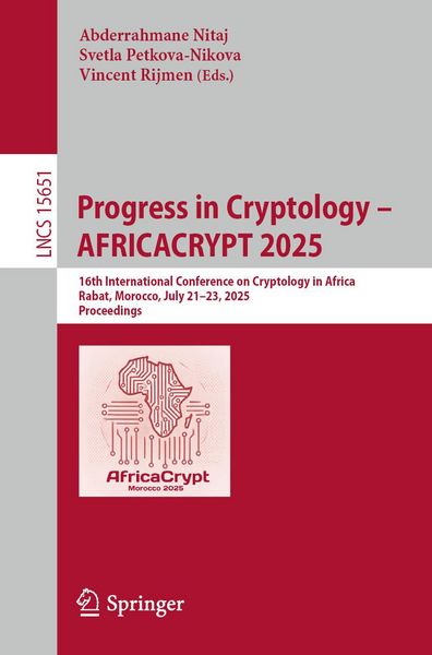 Produktbild: Progress in Cryptology - AFRICACRYPT 2025