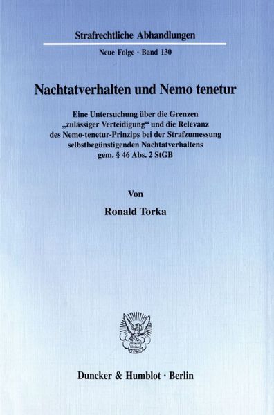 Produktbild: Nachtatverhalten und Nemo tenetur.